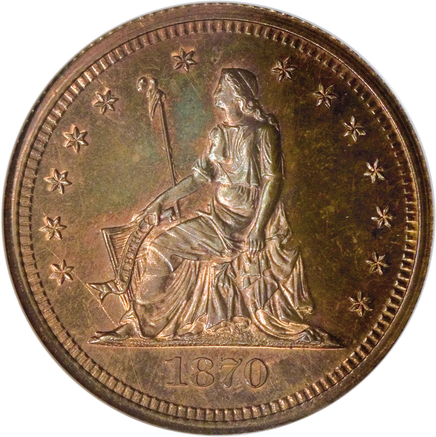 image for: 1870 25C Quarter Dollar, Judd-884, Pollock-982, High R.6, PR66 Red and Brown NGC....