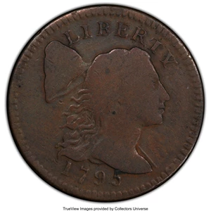 image for: 1795 1C Plain Edge, S-76b, B-4b, R.1, VG10 PCGS. PCGS Population: (5/22 and 0/3+). NGC Census: (4/18 and 0/0+). CDN: $675 W...