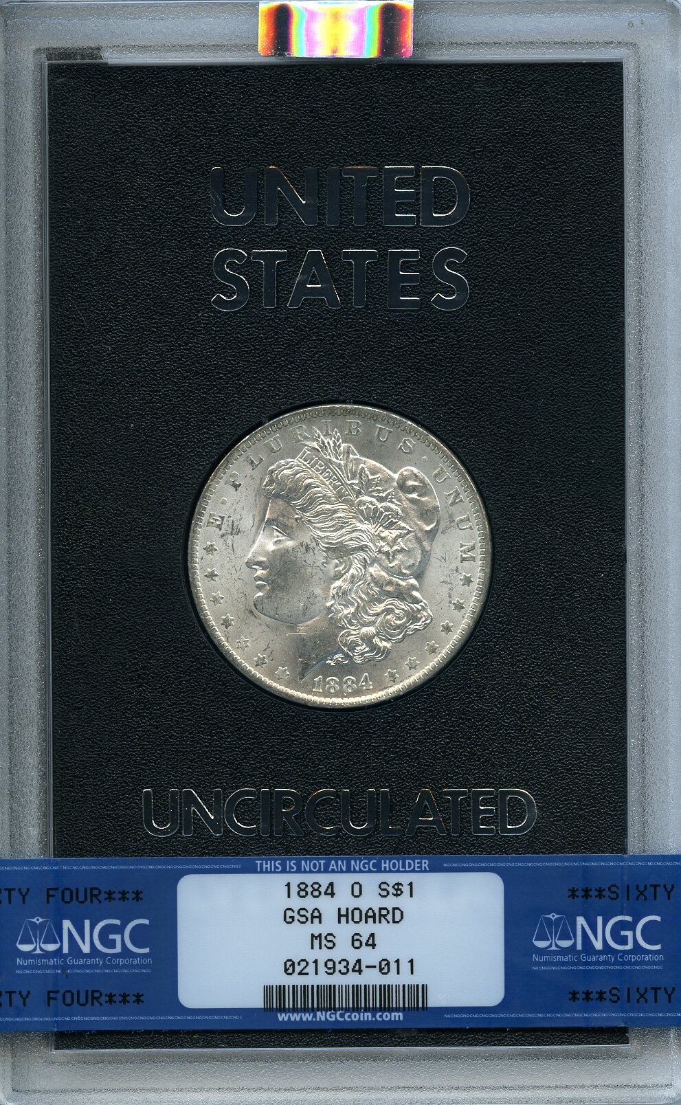 image for: 1884-O $1 GSA MS64 NGC. NGC Census: (164/36). PCGS Population: (3/3). CDN: $300 Whsle. Bid for NGC/PCGS MS64. Mintage 9,730...