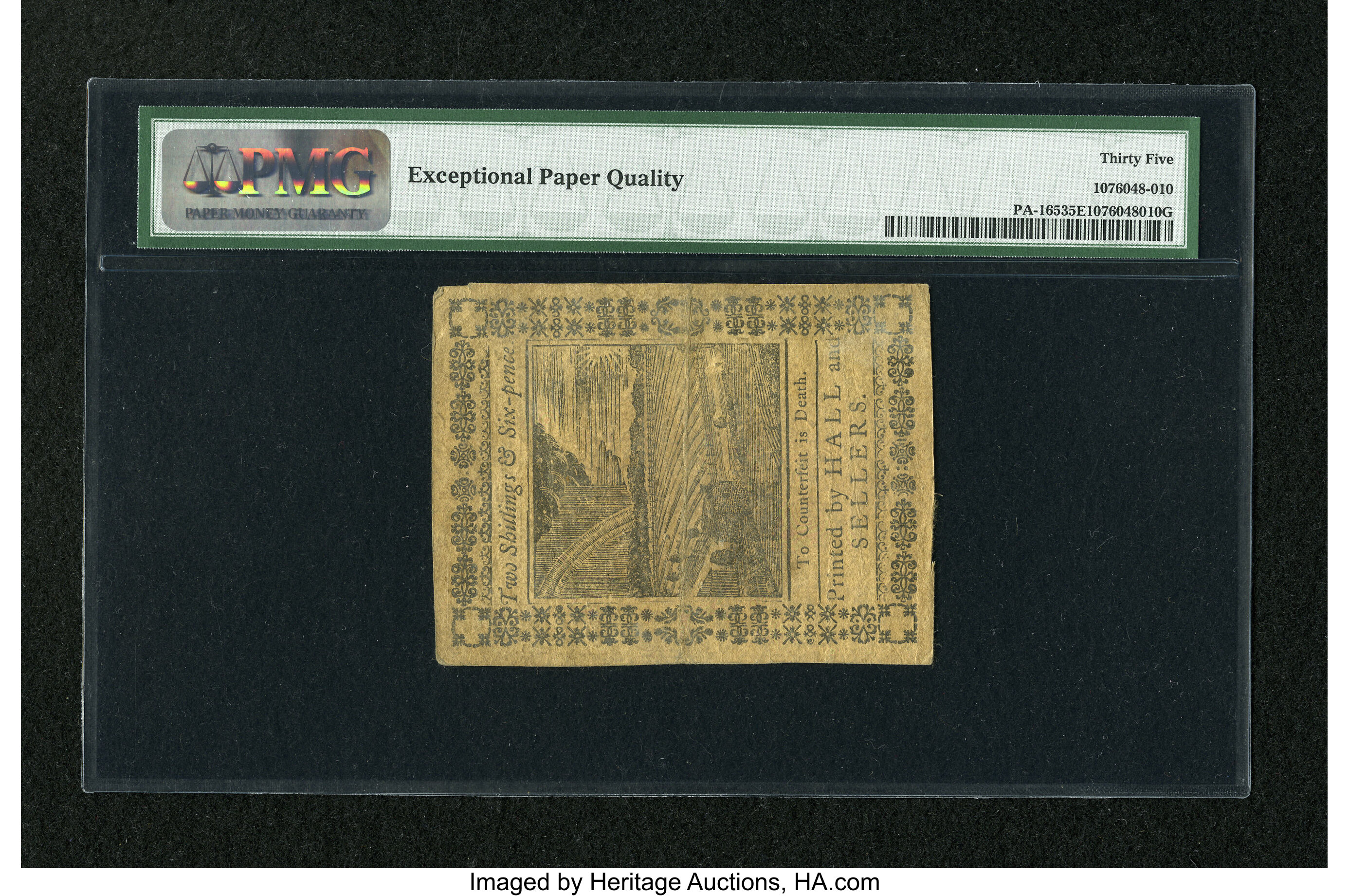 image for: Pennsylvania October 1, 1773 2s/6d PMG Choice Very Fine 35 EPQ....