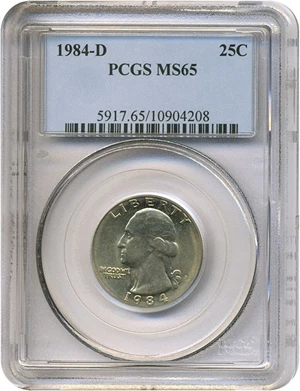 image for: 1984-D 25c PCGS MS65