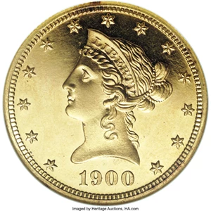 image for: 1900 $10 PR61 Cameo NGC....