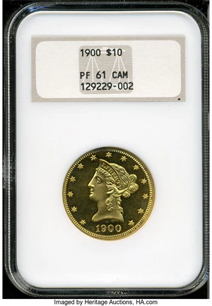 image for: 1900 $10 PR61 Cameo NGC....