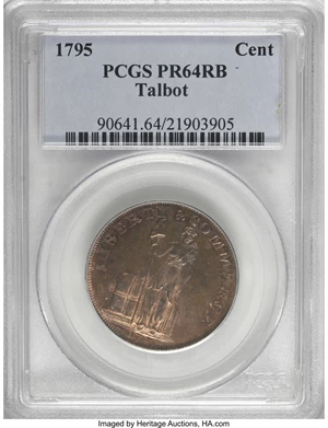 image for: 1795 Cent Talbot, Allum & Lee Cent PR64 Red and Brown PCGS....