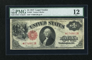 image for: Fr. 36* $1 1917 Legal Tender Star PMG Fine 12.