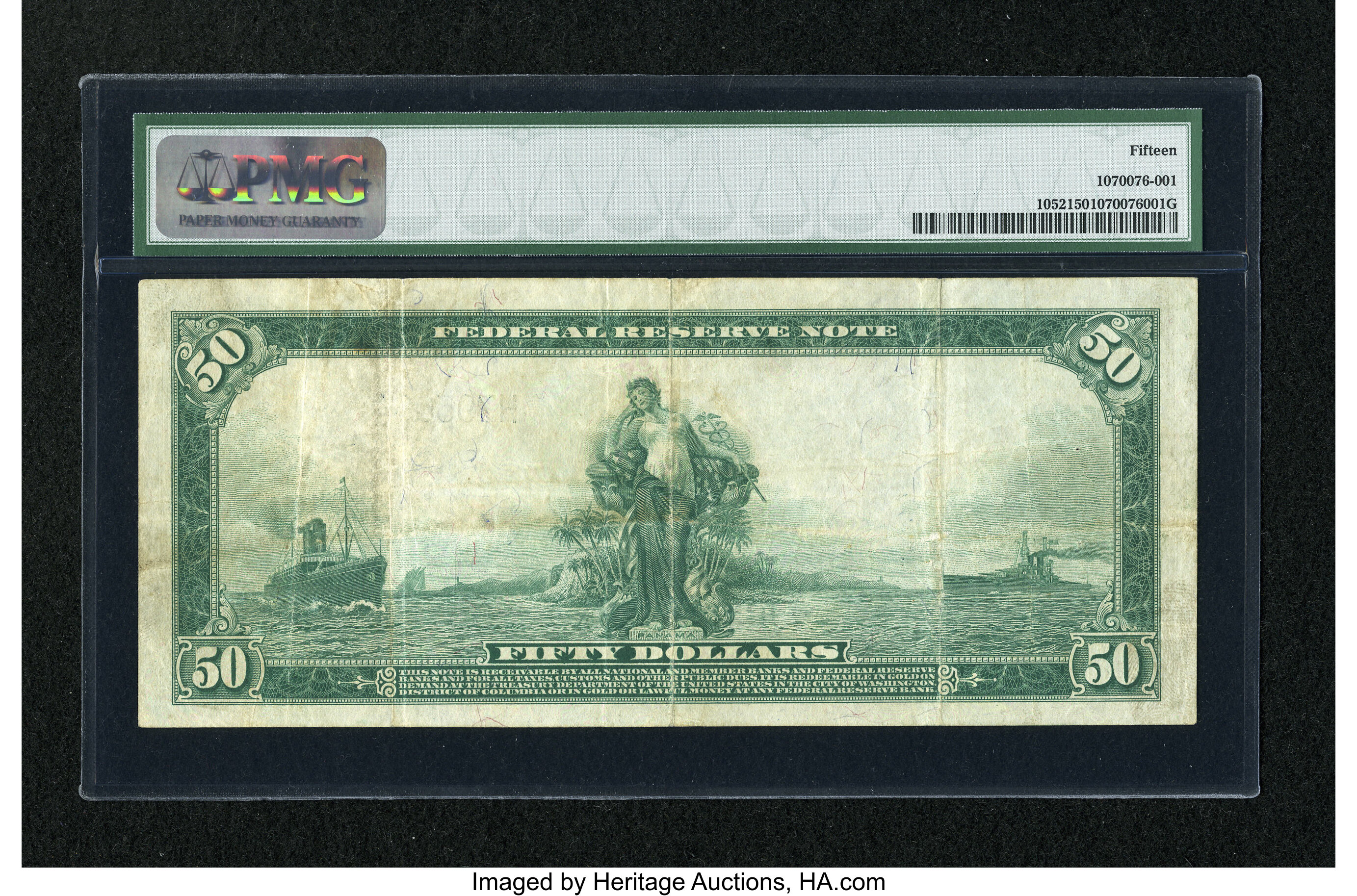 image for: Fr. 1052 $50 1914 Federal Reserve Note PMG Choice Fine 15....