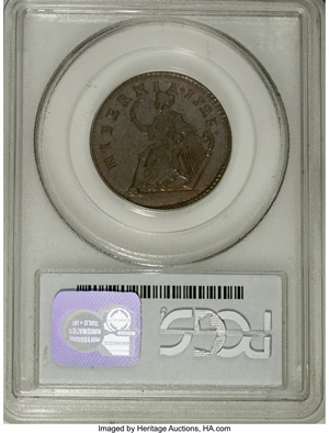 image for: 1723 1/2P Hibernia Halfpenny MS64 Red and Brown PCGS....