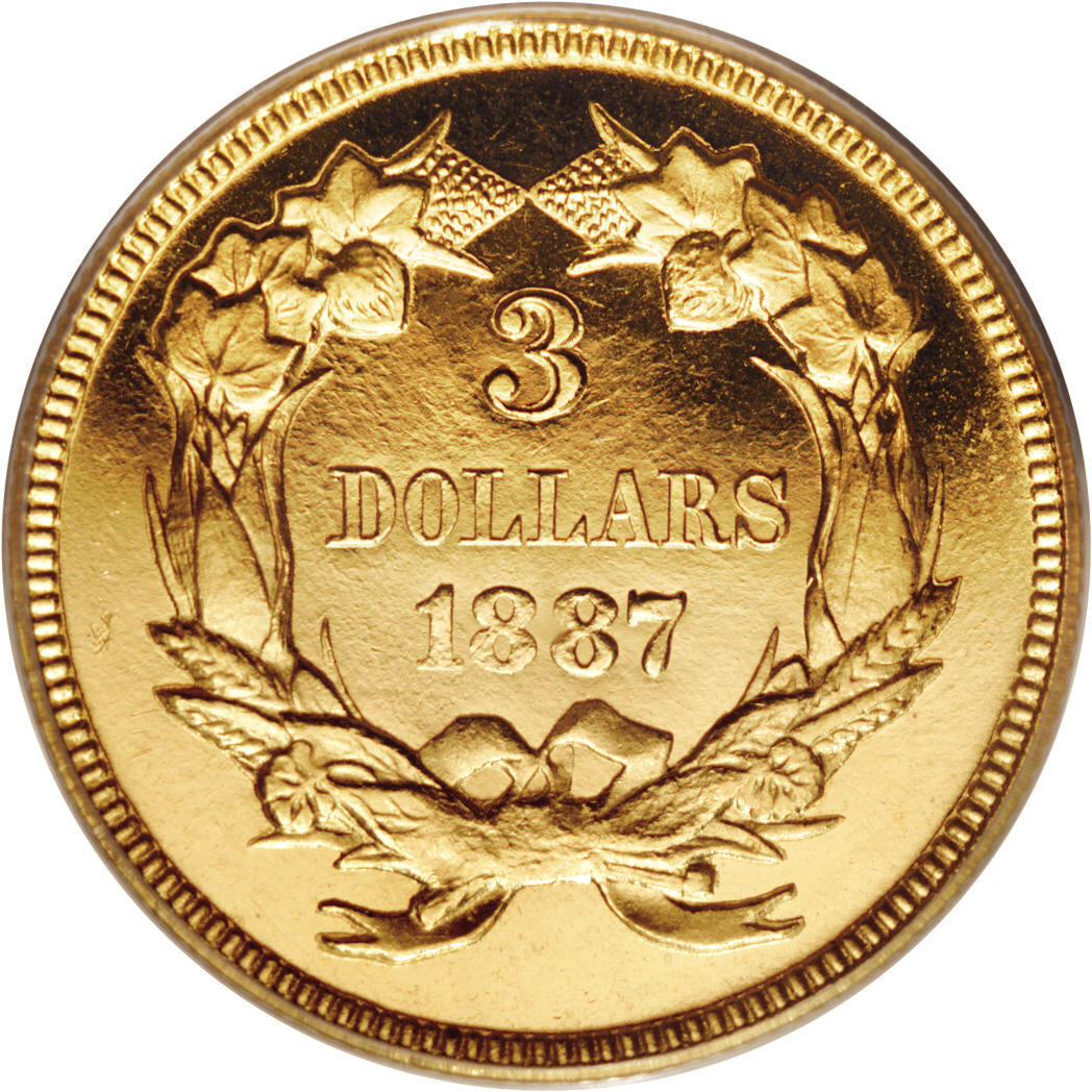 image for: 1887 $3 PR65 Cameo PCGS....