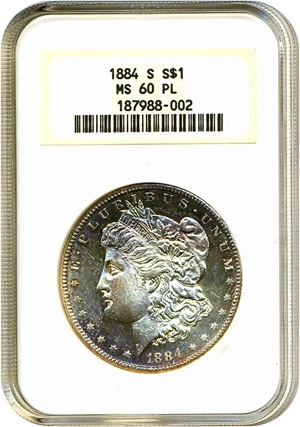 image for: 1884-S $1 NGC MS60 PL
