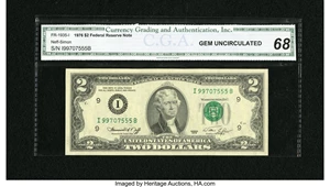 image for: Fr. 1935-I $2 1976 Federal Reserve Note. CGA Gem Uncirculated 68....