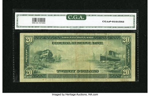image for: Fr. 969 $20 1914 Federal Reserve Note CGA Very Fine 35....