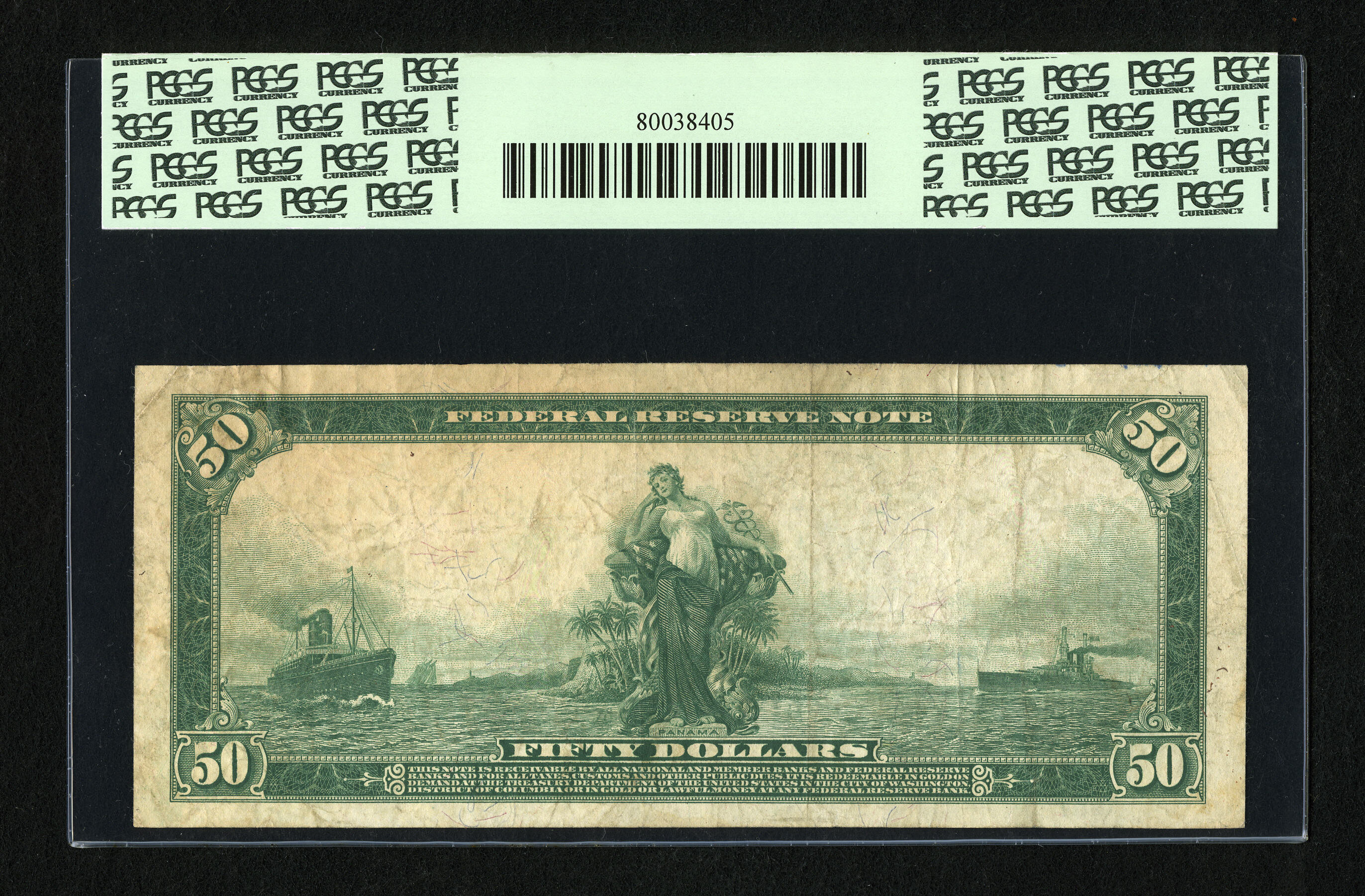 image for: Fr. 1052 $50 1914 Federal Reserve Note PCGS Very Fine 20....