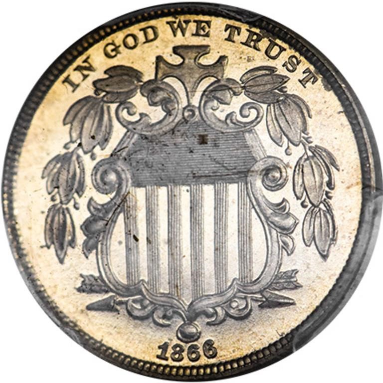 image for: 5C 1866 J-507. PCGS  PR65 CAC