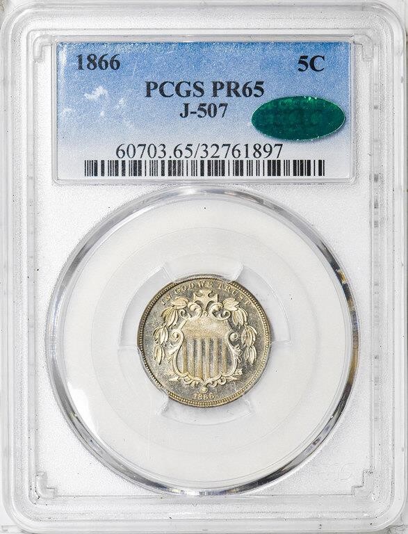 image for: 5C 1866 J-507. PCGS  PR65 CAC