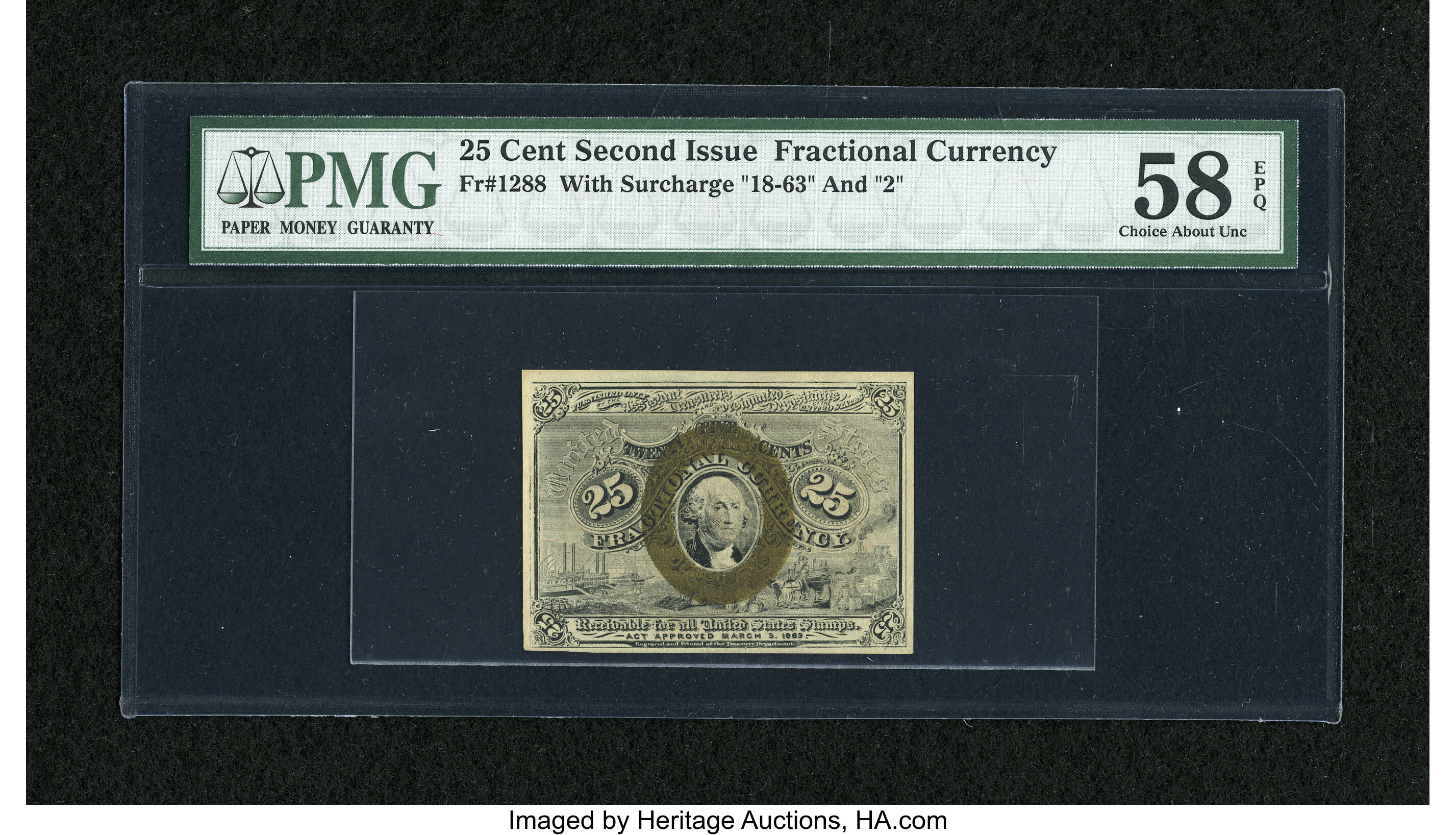 image for: Fr. 1288 25c Second Issue PMG Choice About Unc 58 EPQ....