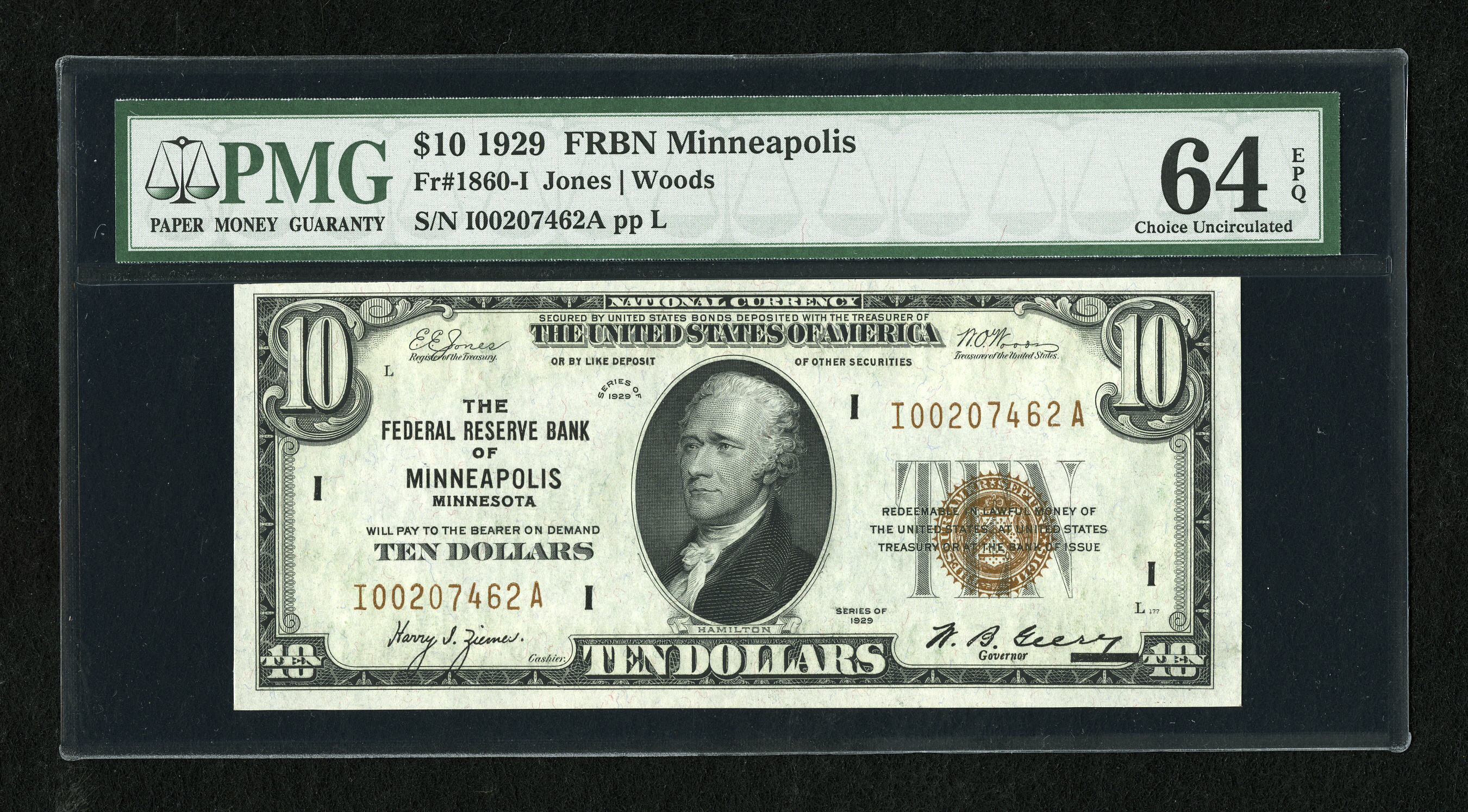 image for: Fr. 1860-I $10 1929 Federal Reserve Bank Note. PMG Choice Uncirculated 64 EPQ....