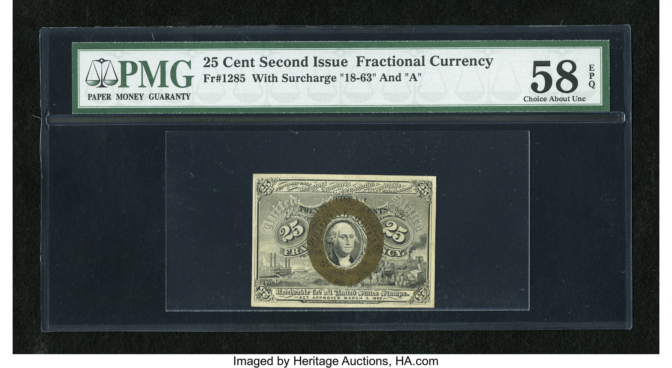 image for: Fr. 1285 25c Second Issue PMG Choice About Unc 58 EPQ....