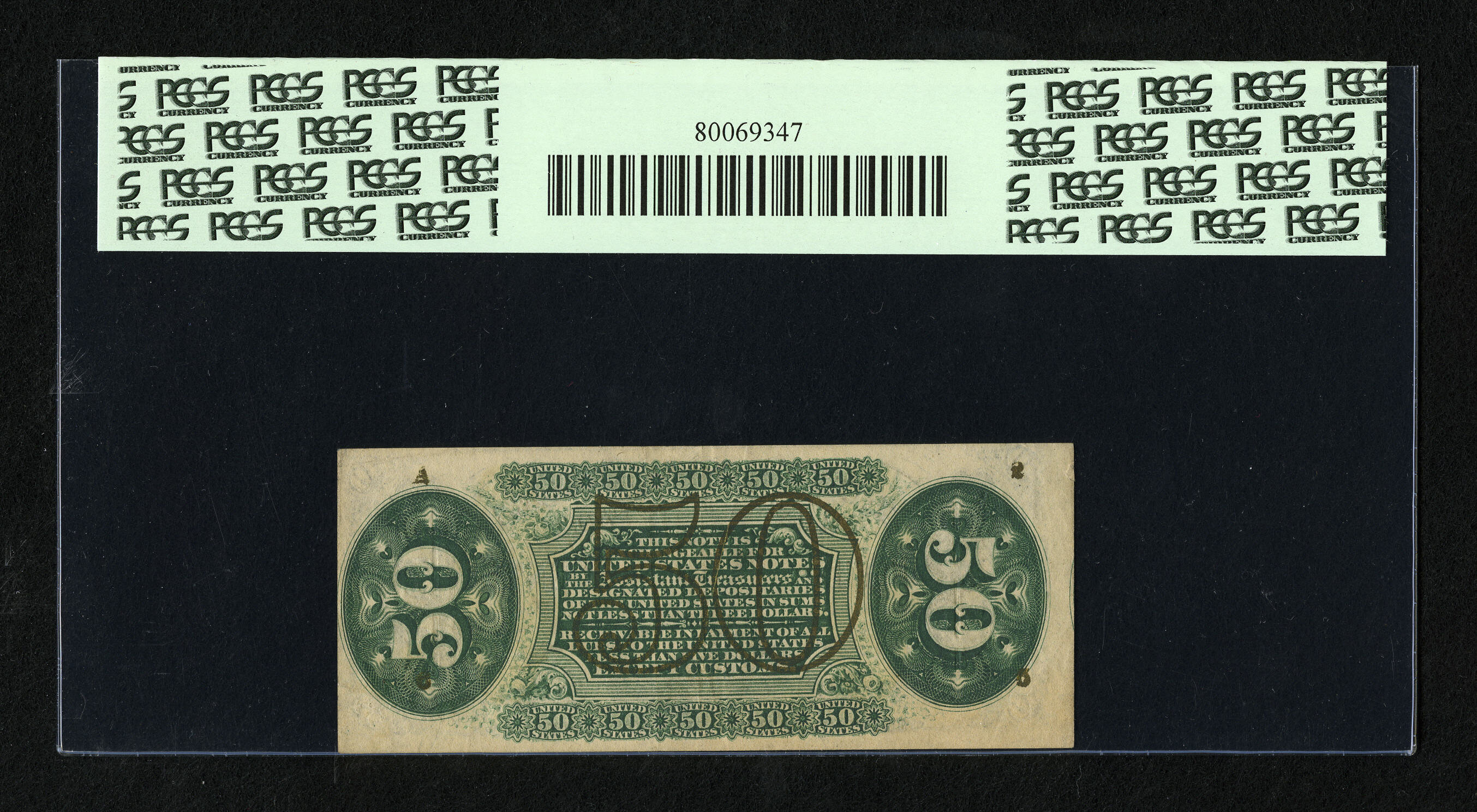 image for: Fr. 1335 50c Third Issue Spinner PCGS Extremely Fine 40....