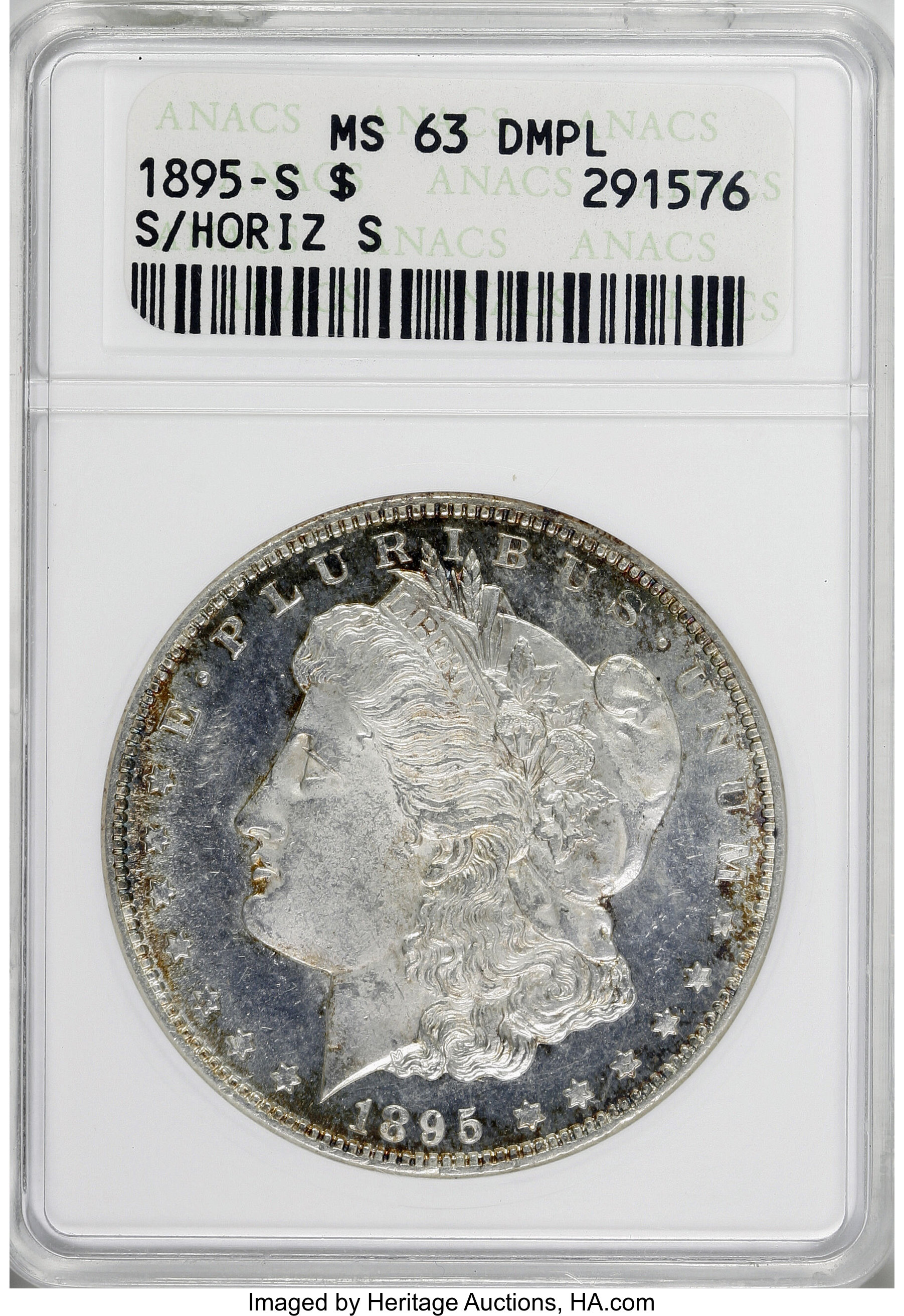 image for: 1895-S $1 MS63 Deep Mirror Prooflike ANACS....