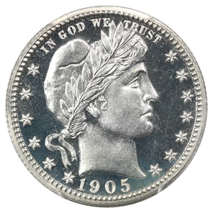 image for: 1905 25c PCGS Proof 67 CAM ex: D.L. Hansen