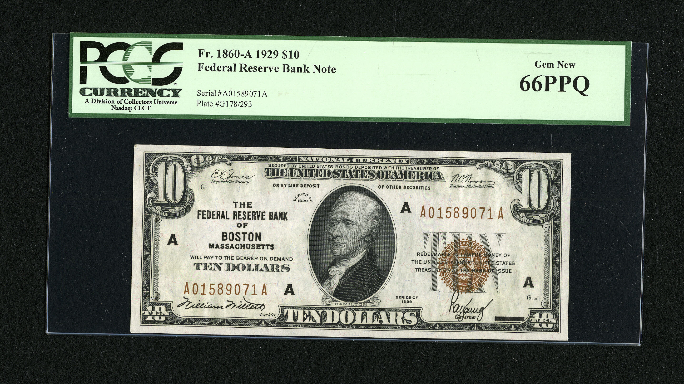 image for: Fr. 1860-A $10 1929 Federal Reserve Bank Note. PCGS Gem New 66PPQ....