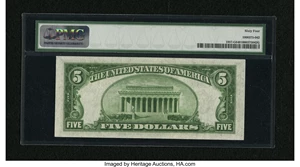 image for: Fr. 1957-G $5 1934A Federal Reserve Note. PMG Choice Uncirculated 64....