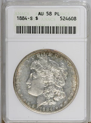 image for: 1884-S $1 AU58 Prooflike ANACS....
