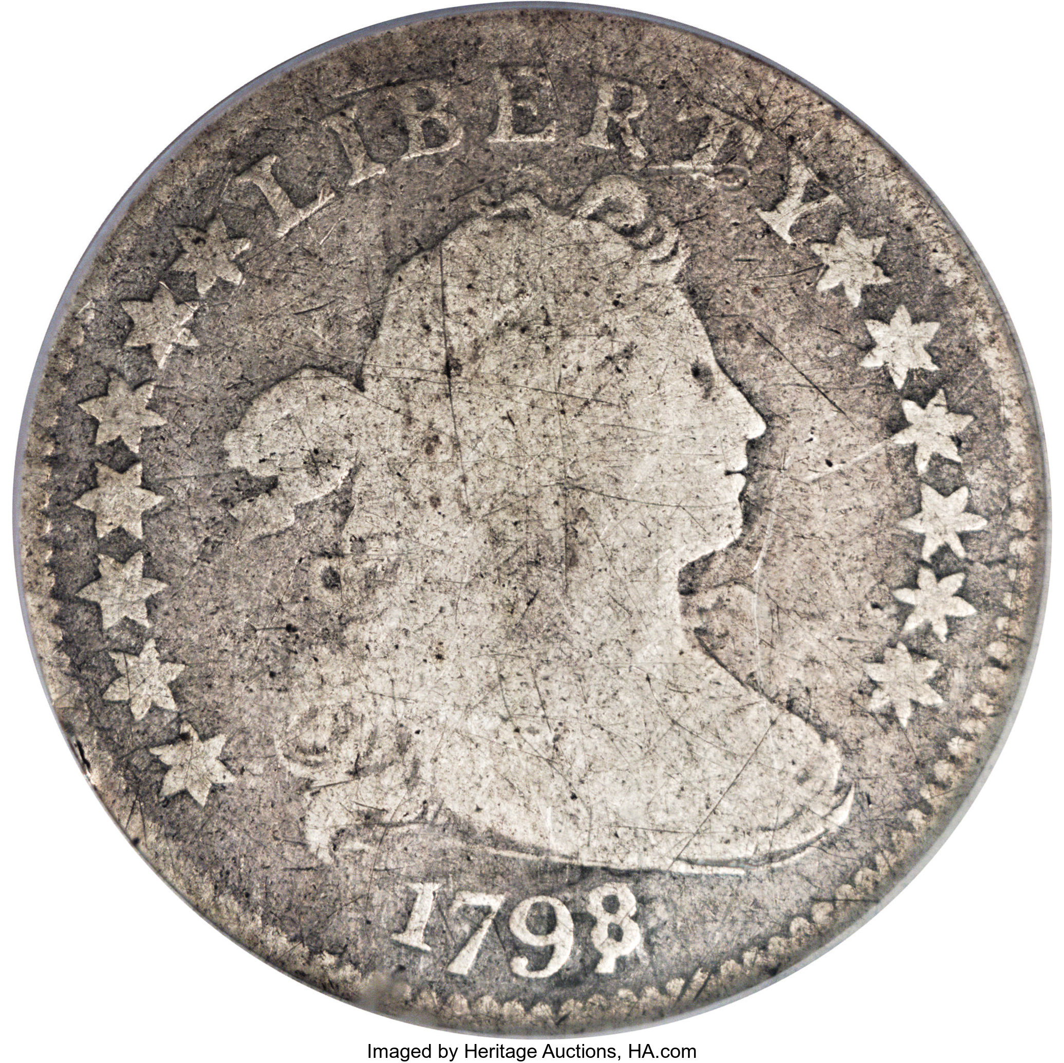 image for: 1798/97 10C 13 Stars on Reverse--Scratched--NCS. AG Details....