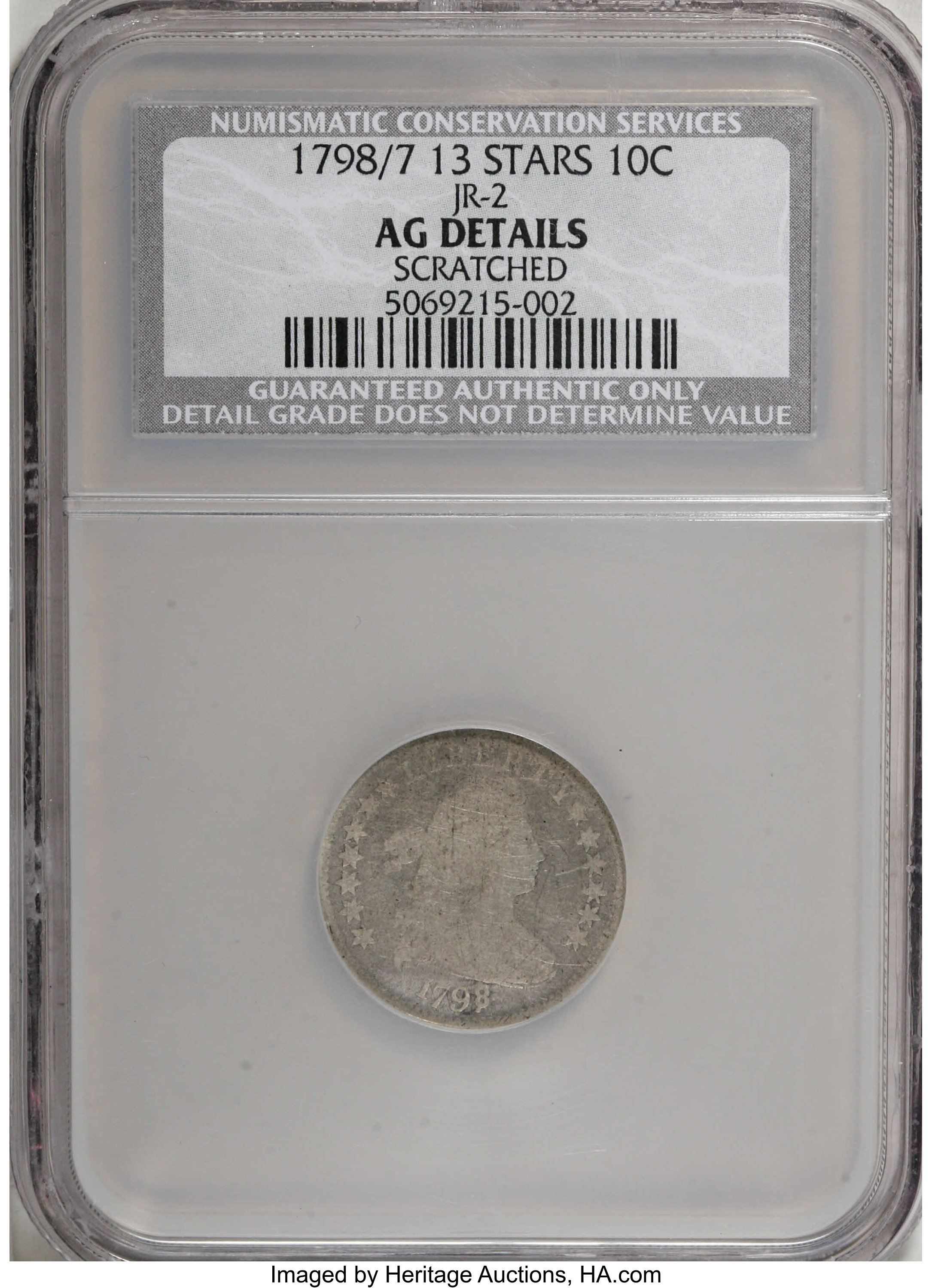 image for: 1798/97 10C 13 Stars on Reverse--Scratched--NCS. AG Details....