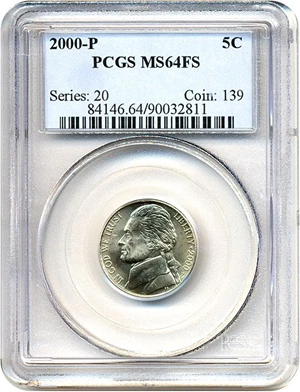 image for: 2000-P 5c PCGS MS64 FS