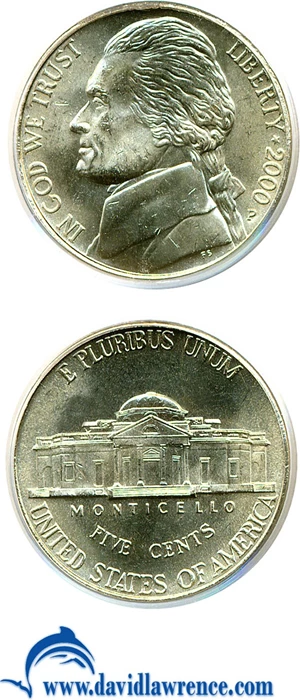 image for: 2000-P 5c PCGS MS64 FS