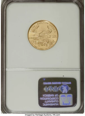 image for: 1993 G$10 Quarter-Ounce Gold Eagle MS69 NGC. NGC Census: (396/11). PCGS Population (408/2). Mintage: 71,864. Numismedia Wsl...