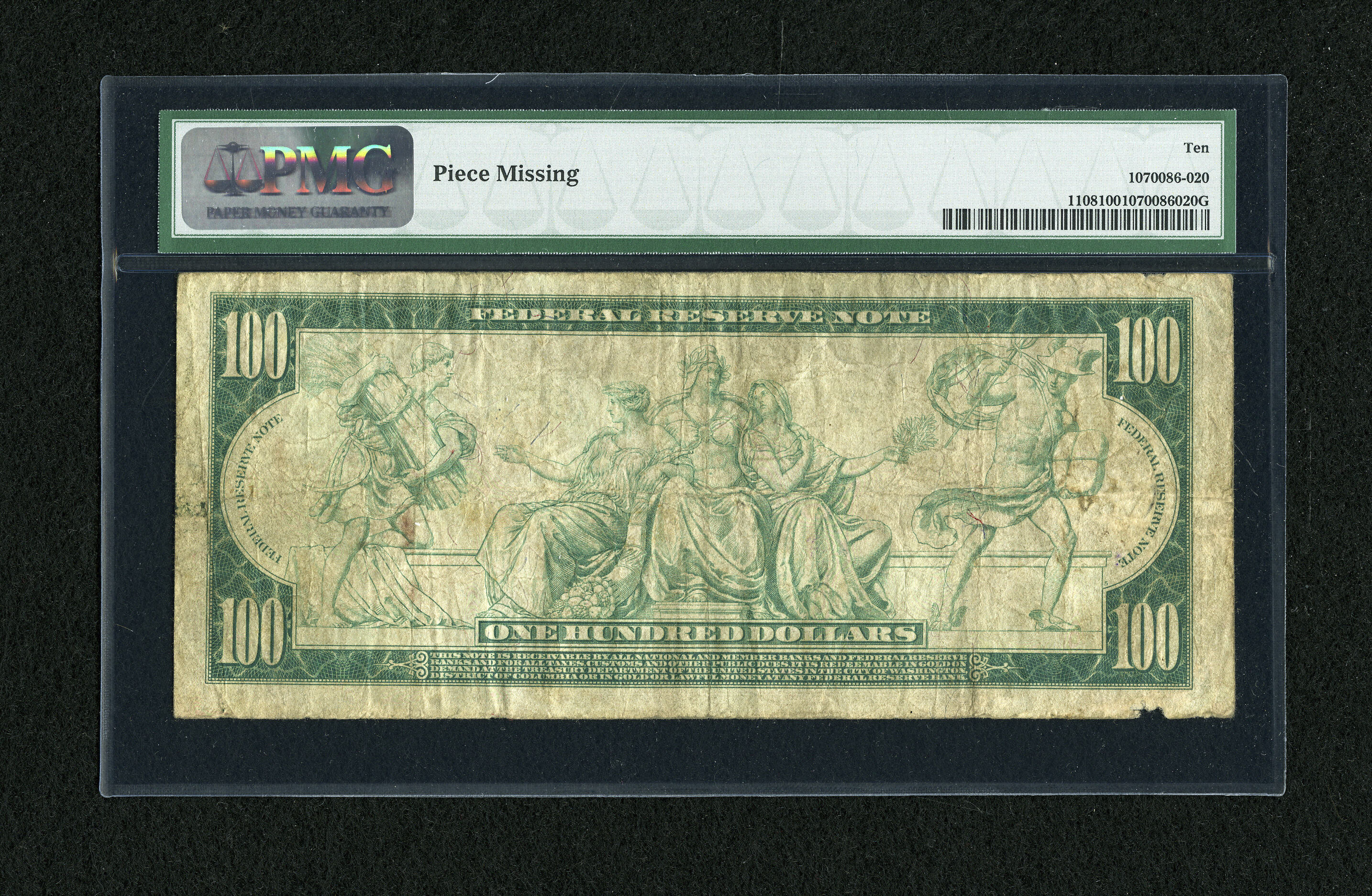 image for: Fr. 1108 $100 1914 Federal Reserve Note PMG Very Good 10....