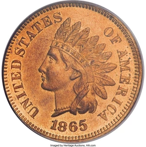 image for: 1865 1C PR64 Red PCGS....