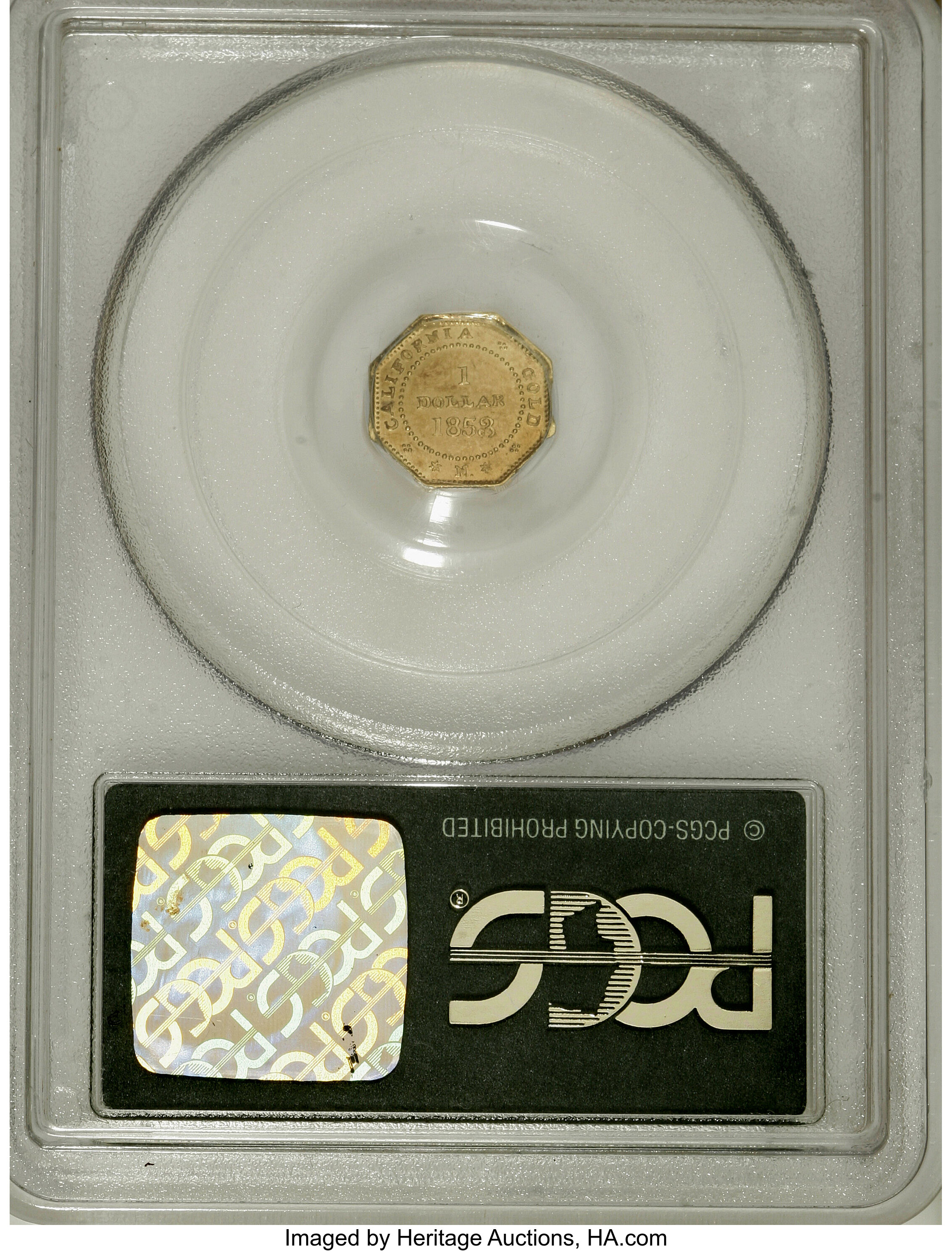 image for: 1853 $1 Liberty Octagonal 1 Dollar, BG-531, R.4, MS62 PCGS....