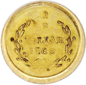image for: 1869 50C Liberty Round 50 Cents, BG-1009, R.5, MS62 PCGS. PCGS Population (7/17). NGC Census: (0/2). (#10838)...