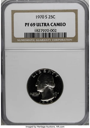 image for: 1970-S 25C PR69 Deep Cameo NGC. NGC Census: (10/0). PCGS Population (31/0). (#96002)...