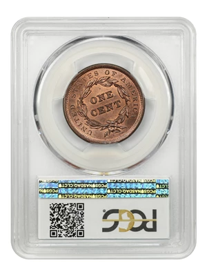 image for: 1840 1c PCGS MS64 RD (Large Date)