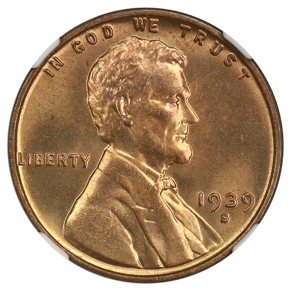 1939-S 1c NGC MS65 RD