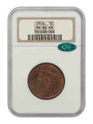 image for: 1816 1c NGC/CAC MS64 RB