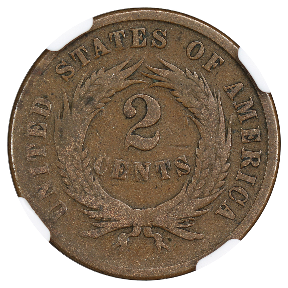 1864 2c Large Motto MS BN VF30 BN CAC thumbnail 20