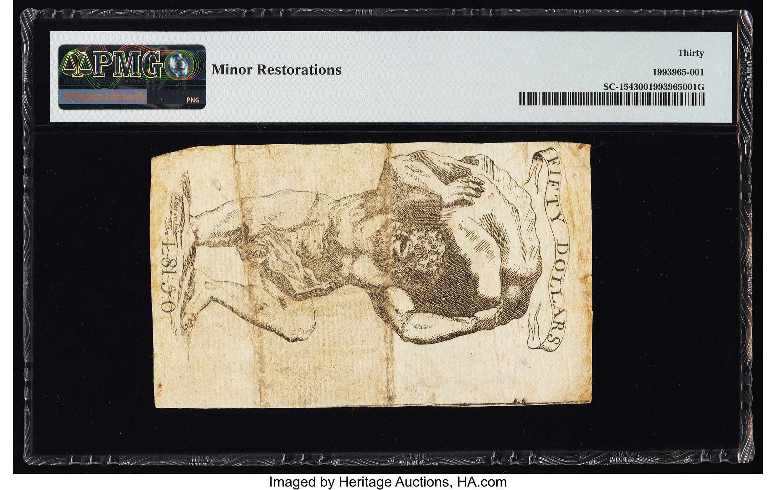 image for: South Carolina February 8, 1779 $50 PMG Very Fine 30....