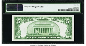 image for: Fr. 1951-B $5 1928A Federal Reserve Note. PMG Gem Uncirculated 65 EPQ....