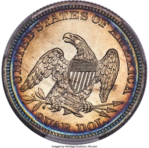 image for: 1861 25C PR68 Cameo PCGS. CAC. Briggs 7-E....