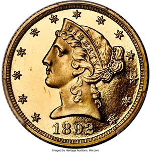 image for: 1892 $5 PR64+ Deep Cameo PCGS. CAC. JD-1, R.5....