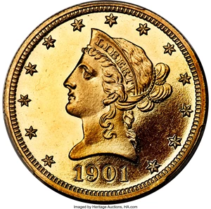 image for: 1901 $10 PR64+ Deep Cameo PCGS. CAC. JD-1, Low R.5....