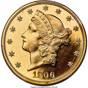 image for: 1906 $20 PR65 Cameo PCGS. CAC. JD-1, High R.4....
