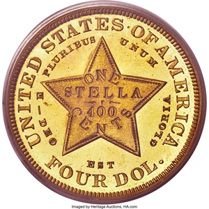 image for: 1879 $4 Flowing Hair, Judd-1635, Pollock-1833, JD-1, R.3, PR64 Deep Cameo PCGS. CAC....
