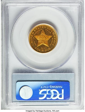 image for: 1879 $4 Flowing Hair, Judd-1635, Pollock-1833, JD-1, R.3, PR64 Deep Cameo PCGS. CAC....