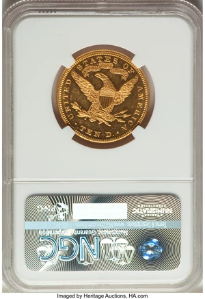 image for: 1887 $10 PR61+ Cameo NGC. CAC. JD-1, R.6....